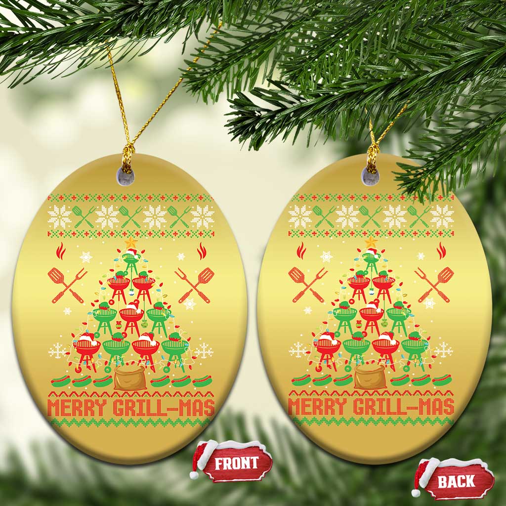 Funny Xmas Grilling Christmas Ornament Merry Grill Mas Santa Grilling BBQ Smoking Meat TS09