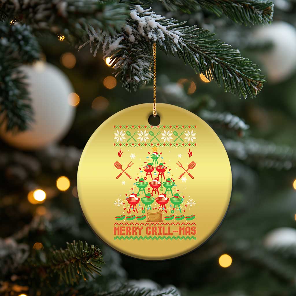 Funny Xmas Grilling Christmas Ornament Merry Grill Mas Santa Grilling BBQ Smoking Meat TS09