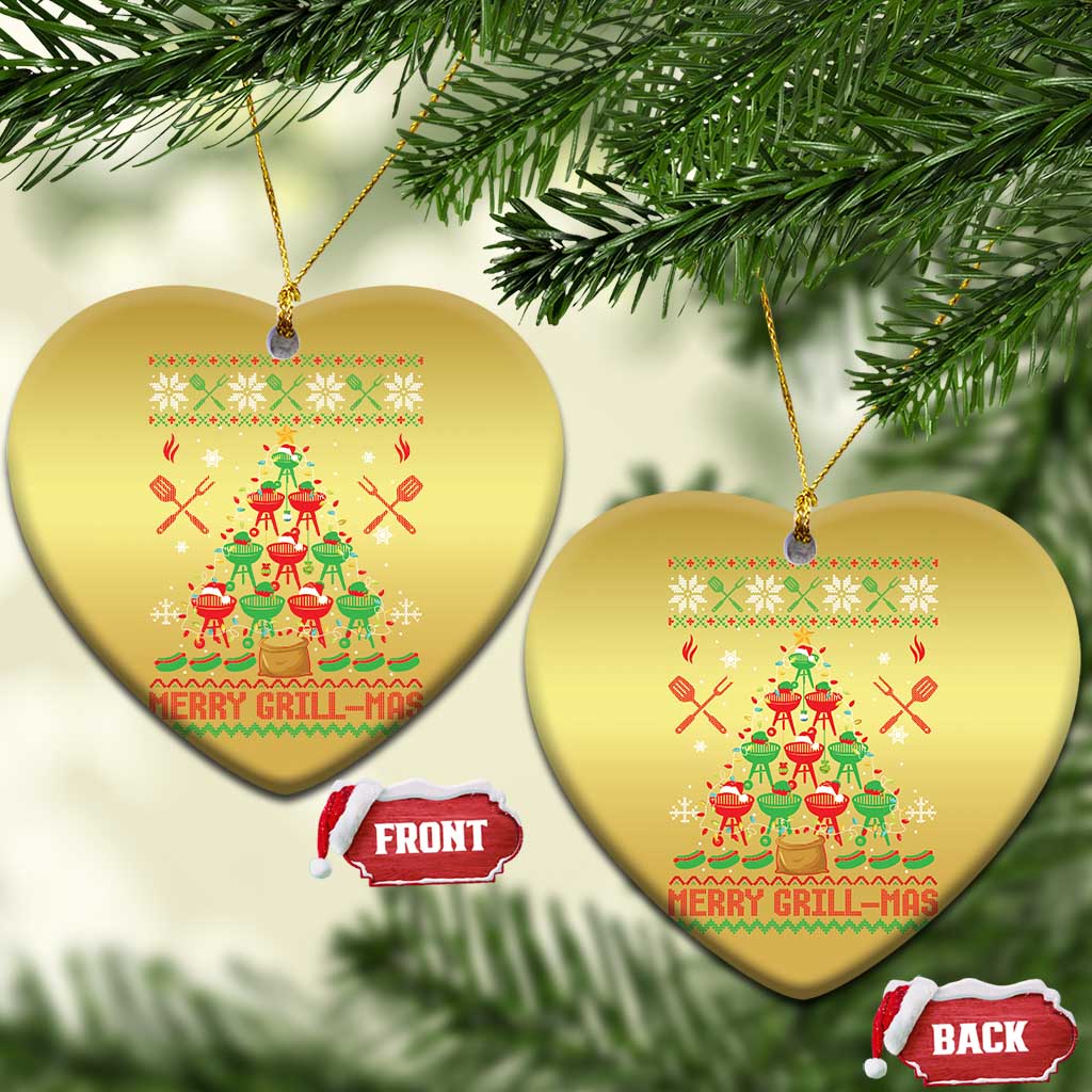 Funny Xmas Grilling Christmas Ornament Merry Grill Mas Santa Grilling BBQ Smoking Meat TS09