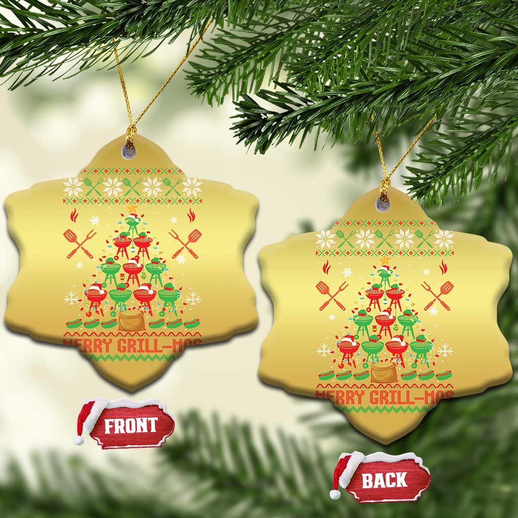 Funny Xmas Grilling Christmas Ornament Merry Grill Mas Santa Grilling BBQ Smoking Meat TS09