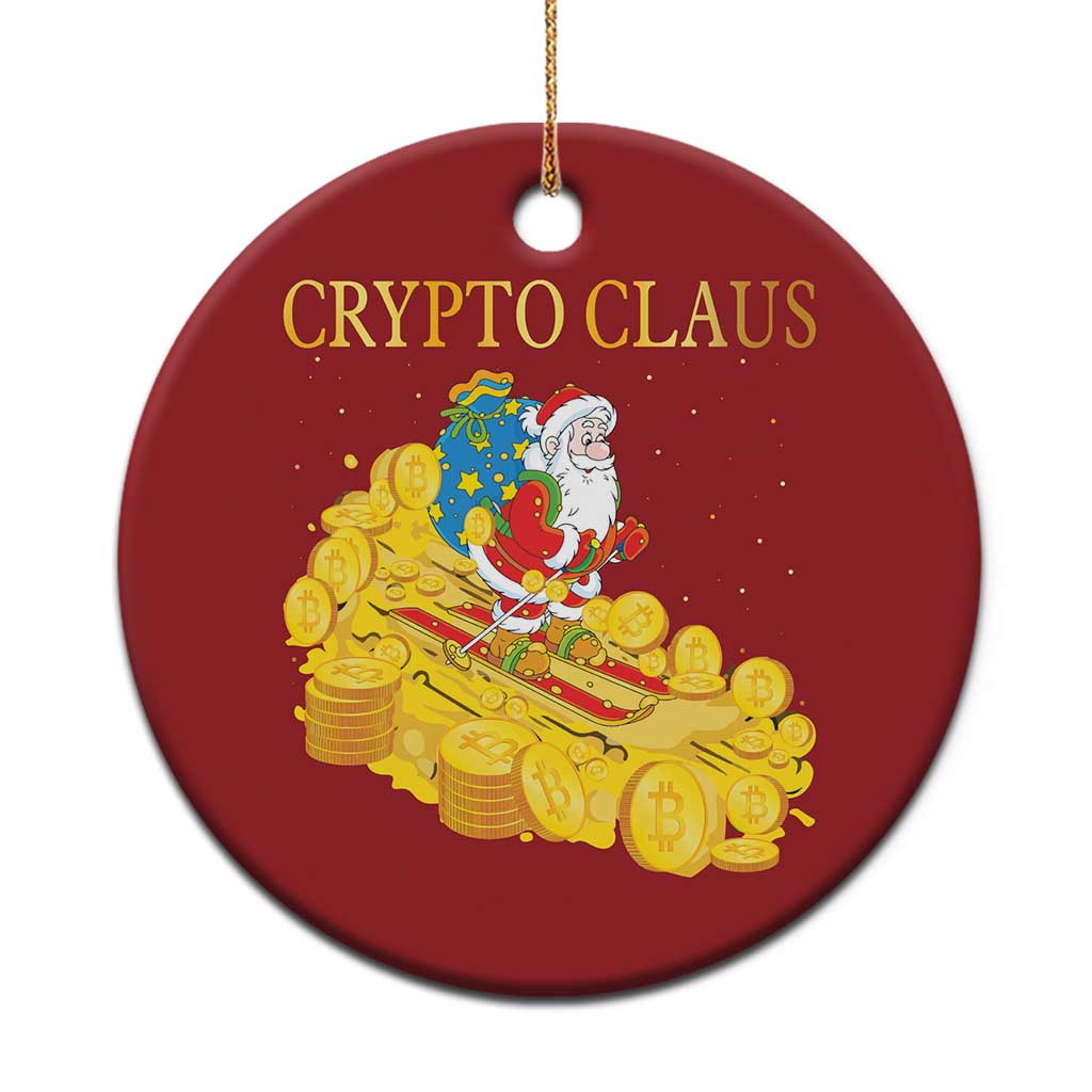 Funny Christmas Bitcoin Crypto Claus Christmas Ornament TS09