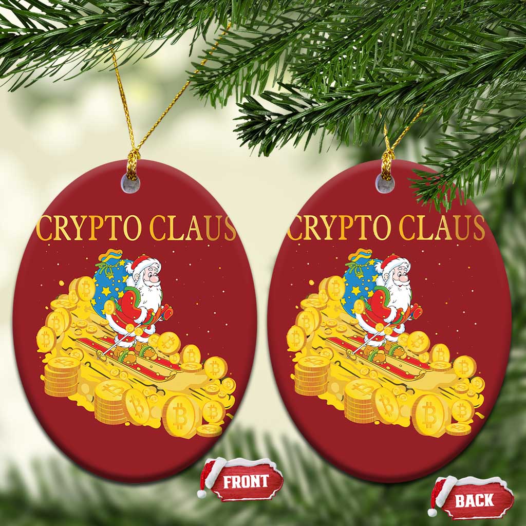 Funny Christmas Bitcoin Crypto Claus Christmas Ornament TS09