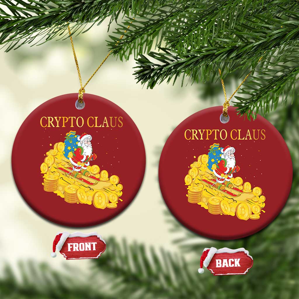 Funny Christmas Bitcoin Crypto Claus Christmas Ornament TS09