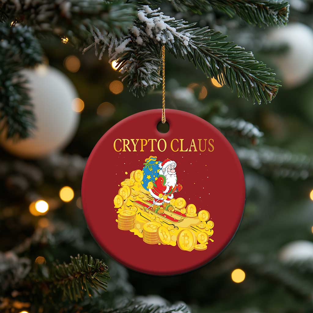Funny Christmas Bitcoin Crypto Claus Christmas Ornament TS09