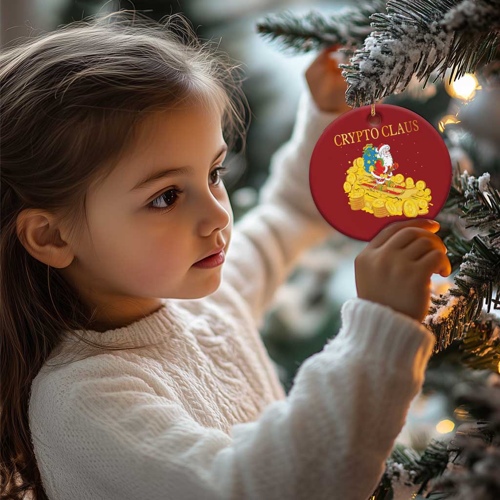 Funny Christmas Bitcoin Crypto Claus Christmas Ornament TS09