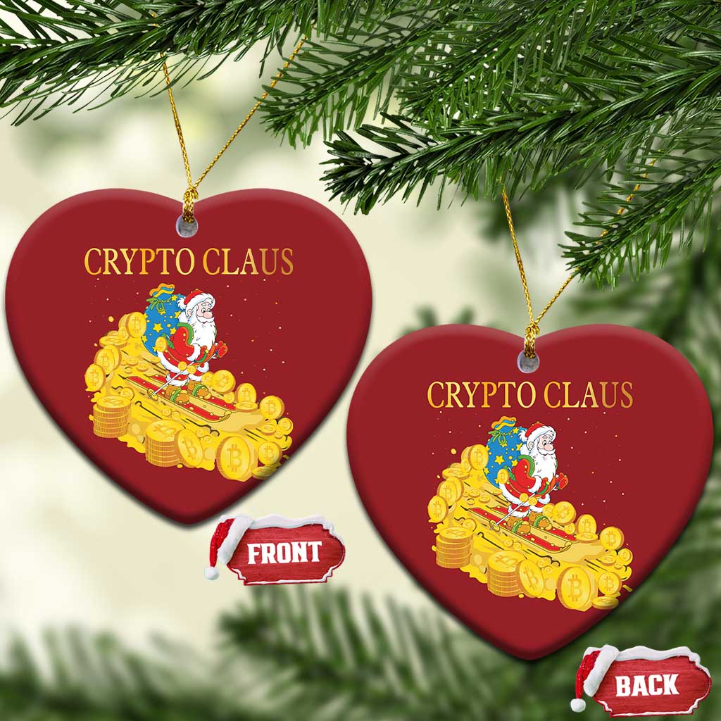 Funny Christmas Bitcoin Crypto Claus Christmas Ornament TS09