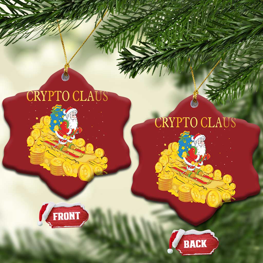 Funny Christmas Bitcoin Crypto Claus Christmas Ornament TS09