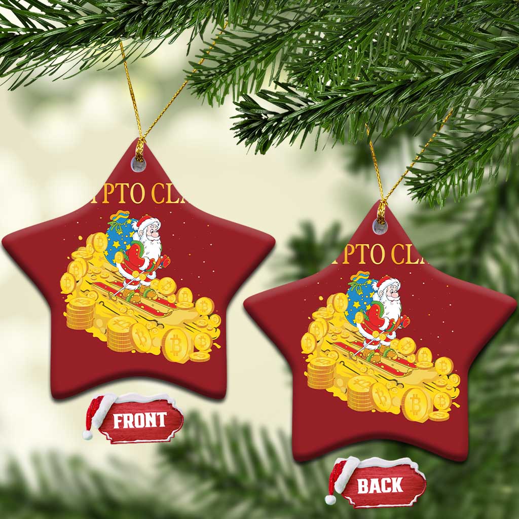 Funny Christmas Bitcoin Crypto Claus Christmas Ornament TS09