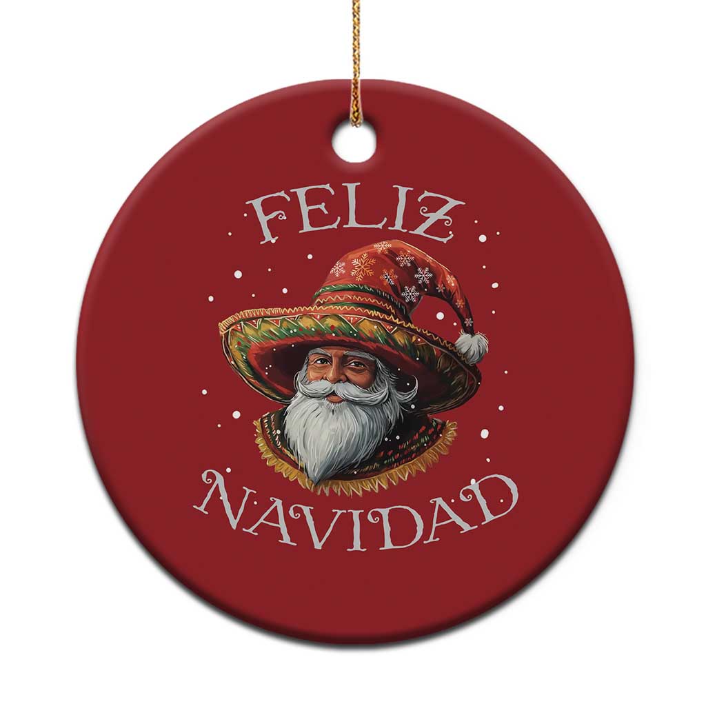Funny Mexico Xmas Christmas Ornament Santa Sombrero Feliz Navidad TS09