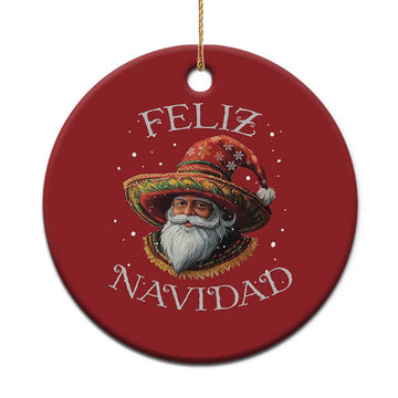 Funny Mexico Xmas Christmas Ornament Santa Sombrero Feliz Navidad TS09