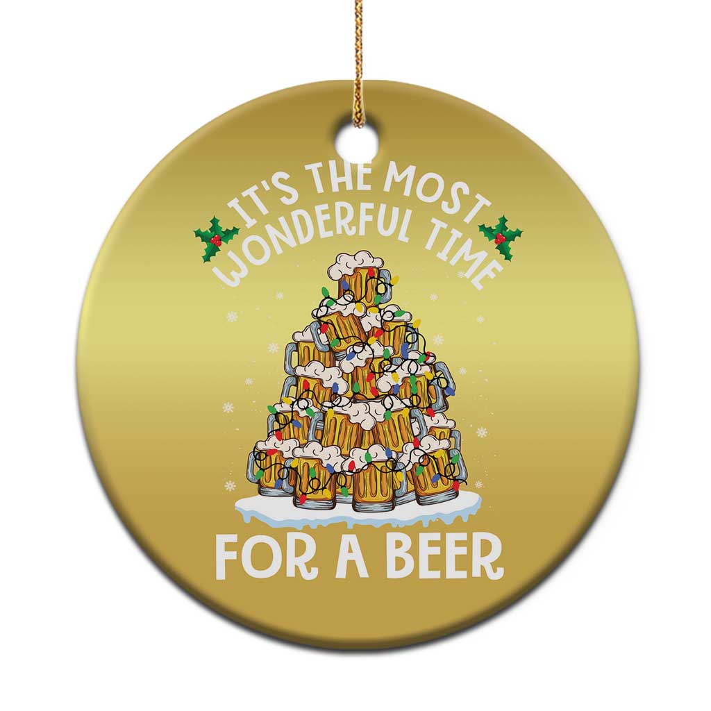 Funny Beer Christmas Tree Christmas Ornament It's the Most Wonderful Time For A Beer TS09