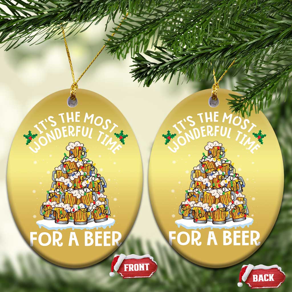 Funny Beer Christmas Tree Christmas Ornament It's the Most Wonderful Time For A Beer TS09