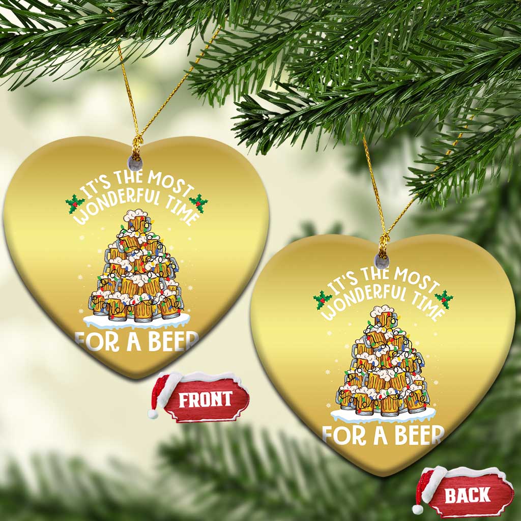 Funny Beer Christmas Tree Christmas Ornament It's the Most Wonderful Time For A Beer TS09