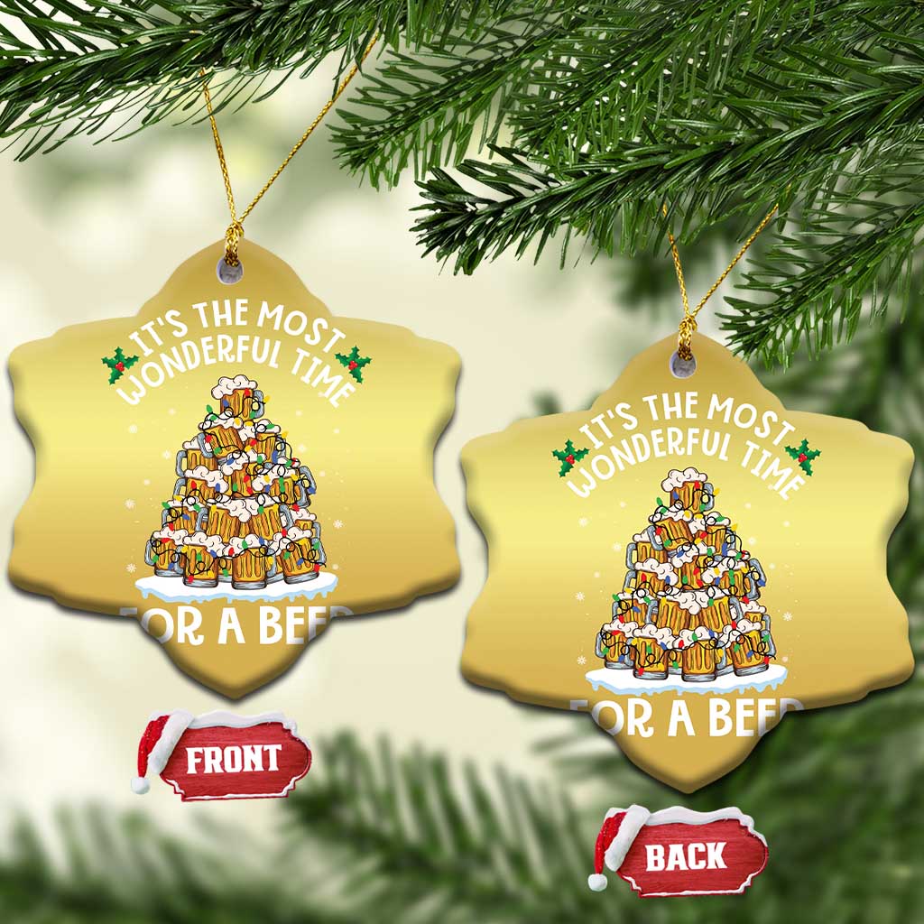 Funny Beer Christmas Tree Christmas Ornament It's the Most Wonderful Time For A Beer TS09