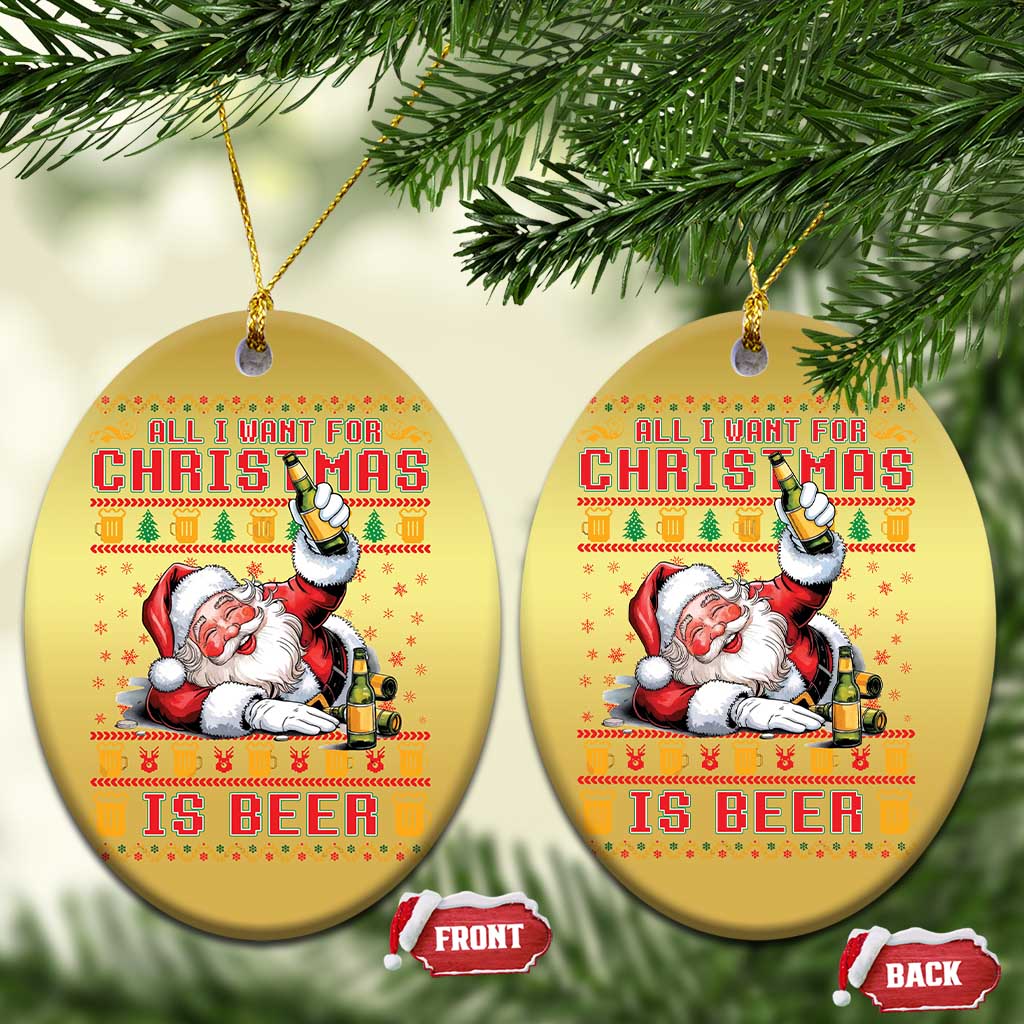 Funny Christmas Beer Christmas Ornament It's the Most Wonderful Time For A Beer TS09