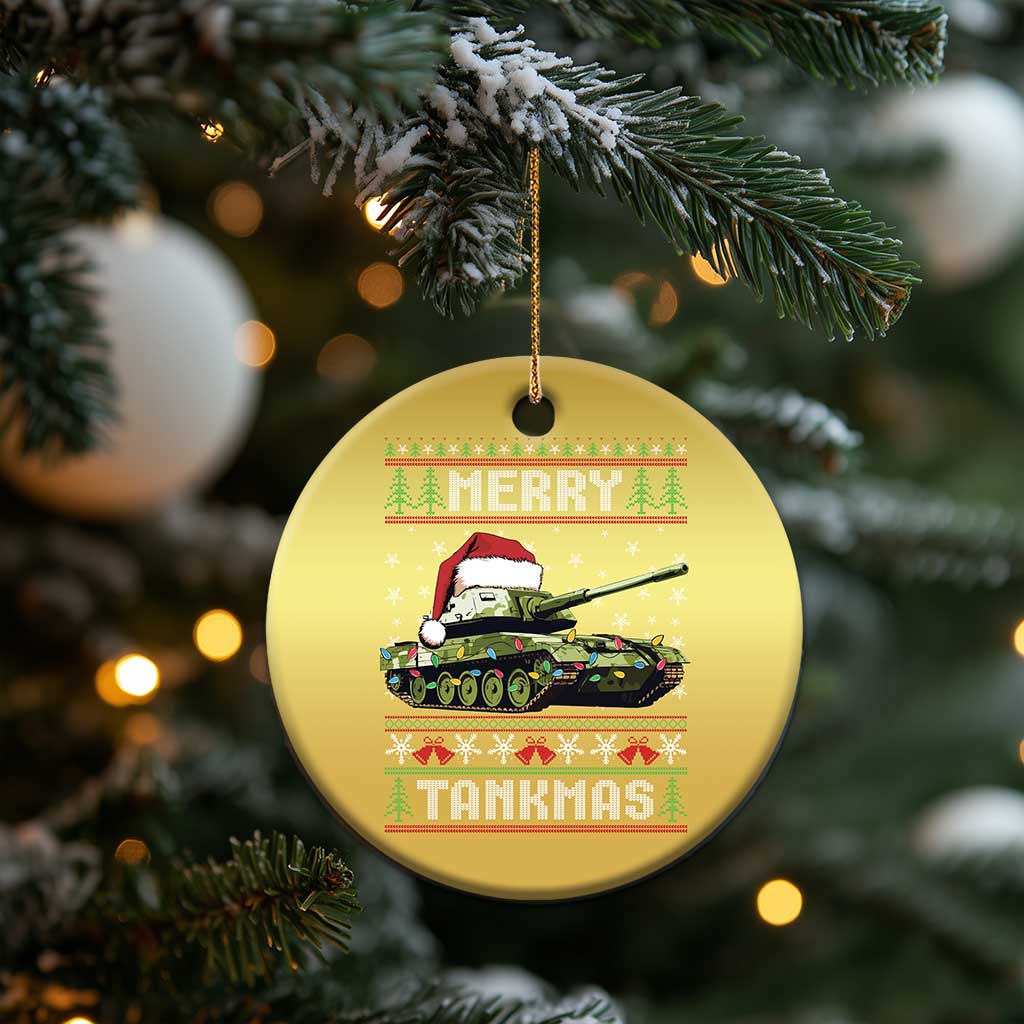 Funny Xmas Veteran Christmas Ornament Merry Tankmas Tank Military Army TS09