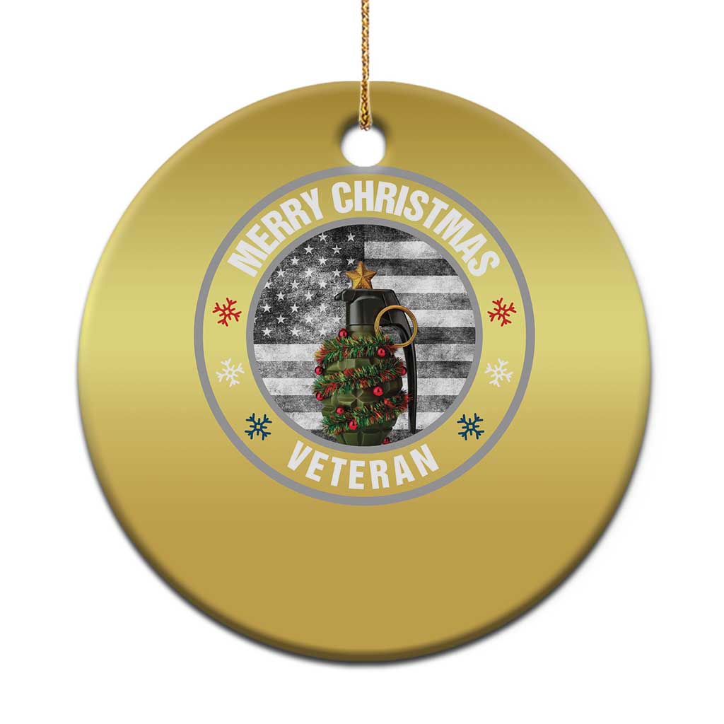 Merry Xmas Veteran Christmas Ornament Grenade Christmas Tree America Flag Patriotic TS09