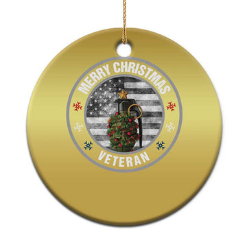 Merry Xmas Veteran Christmas Ornament Grenade Christmas Tree America Flag Patriotic TS09