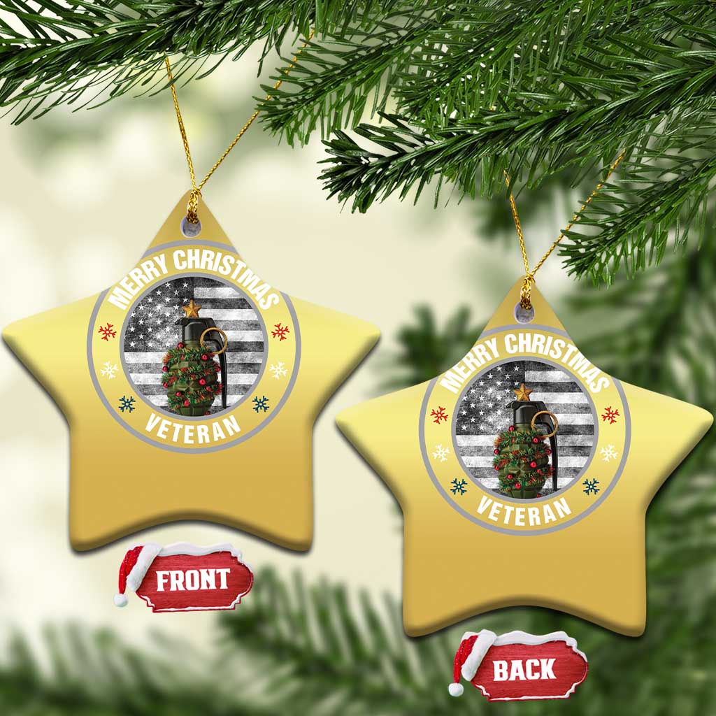 Merry Xmas Veteran Christmas Ornament Grenade Christmas Tree America Flag Patriotic TS09