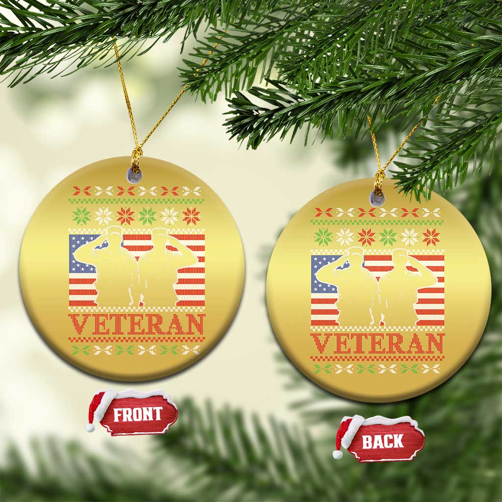Xmas Veteran Christmas Ornament Soldier America Flag Patriotic TS09