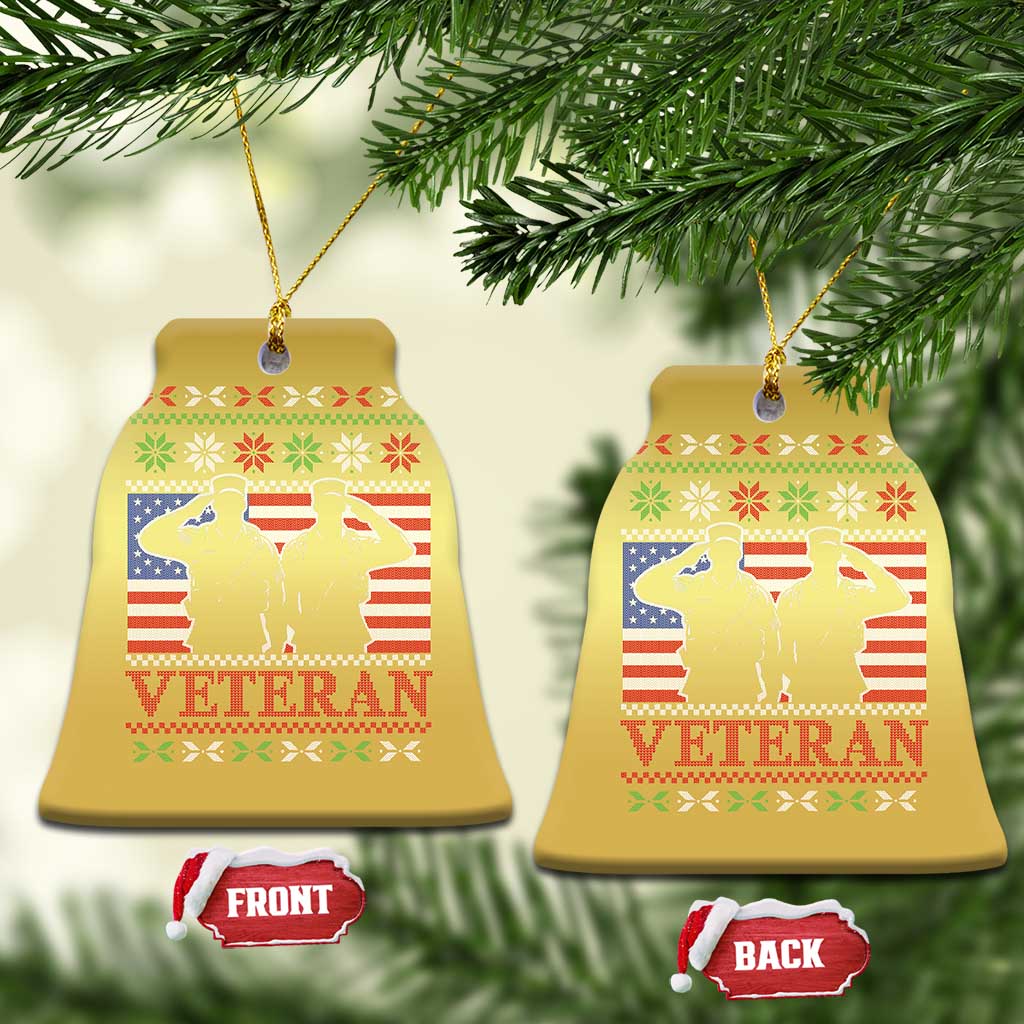 Xmas Veteran Christmas Ornament Soldier America Flag Patriotic TS09