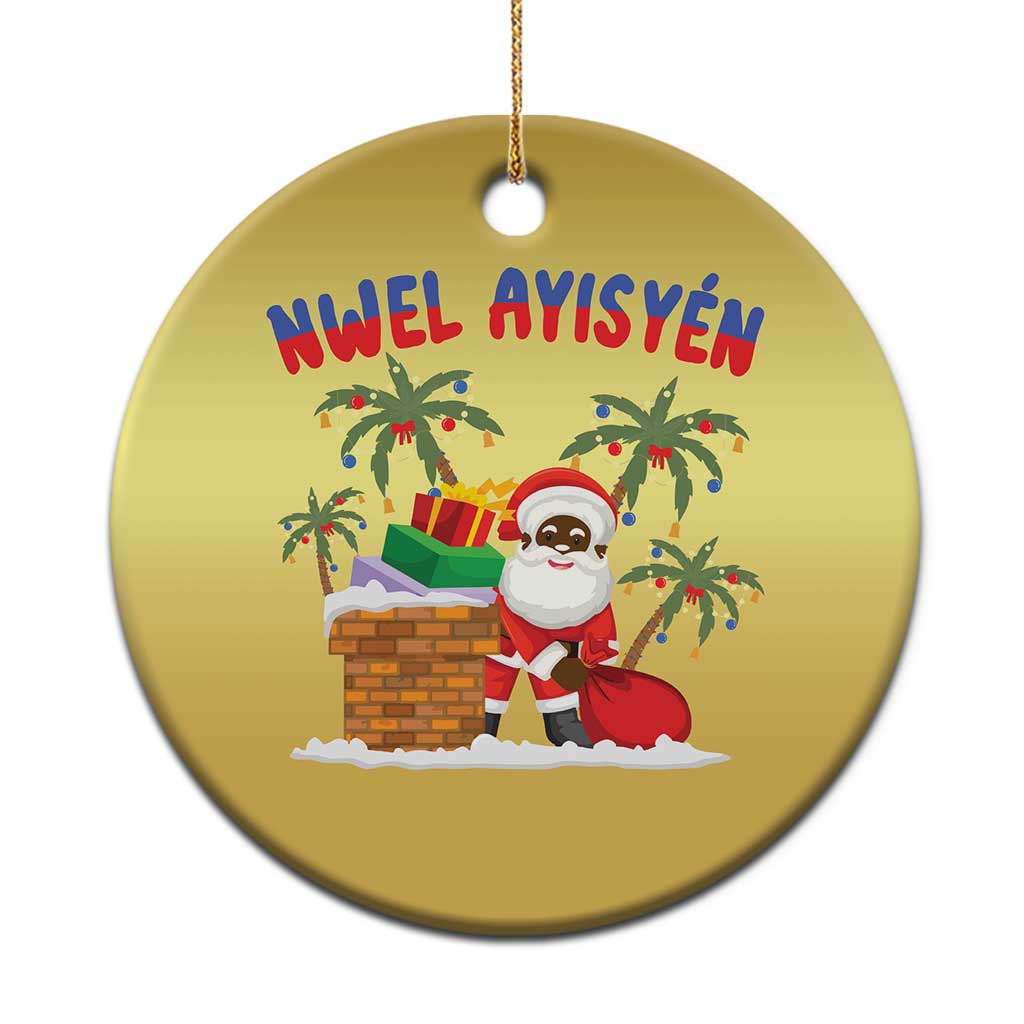 Funny Haitian Xmas Christmas Ornament Nwel Ayisen Creole Santa Palm Tree TS09