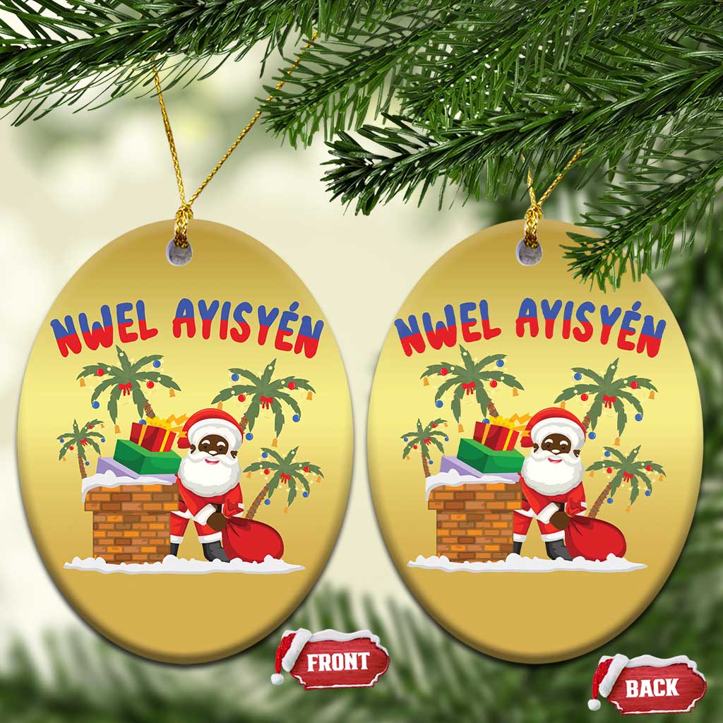 Funny Haitian Xmas Christmas Ornament Nwel Ayisen Creole Santa Palm Tree TS09