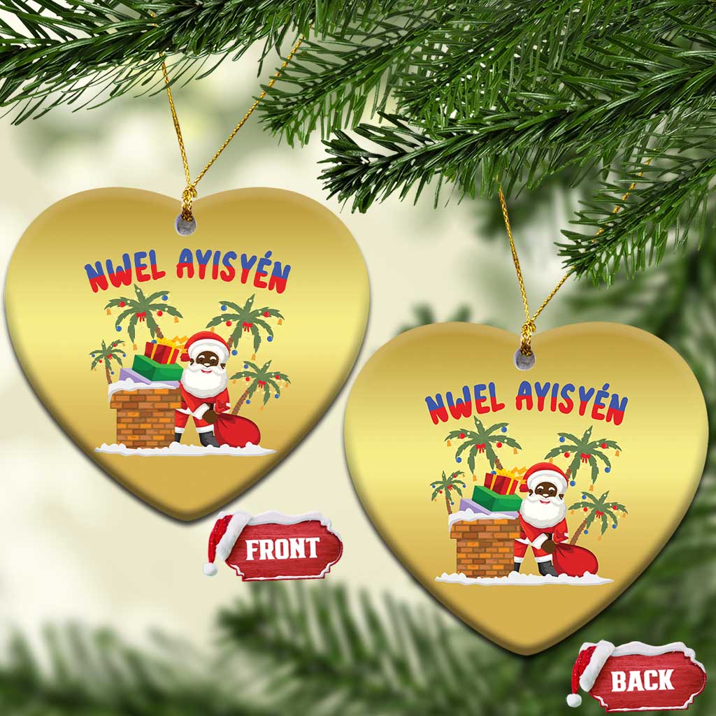 Funny Haitian Xmas Christmas Ornament Nwel Ayisen Creole Santa Palm Tree TS09