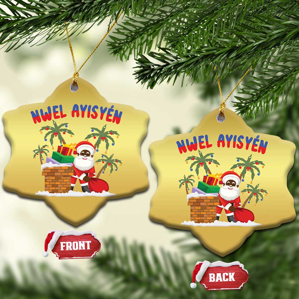 Funny Haitian Xmas Christmas Ornament Nwel Ayisen Creole Santa Palm Tree TS09