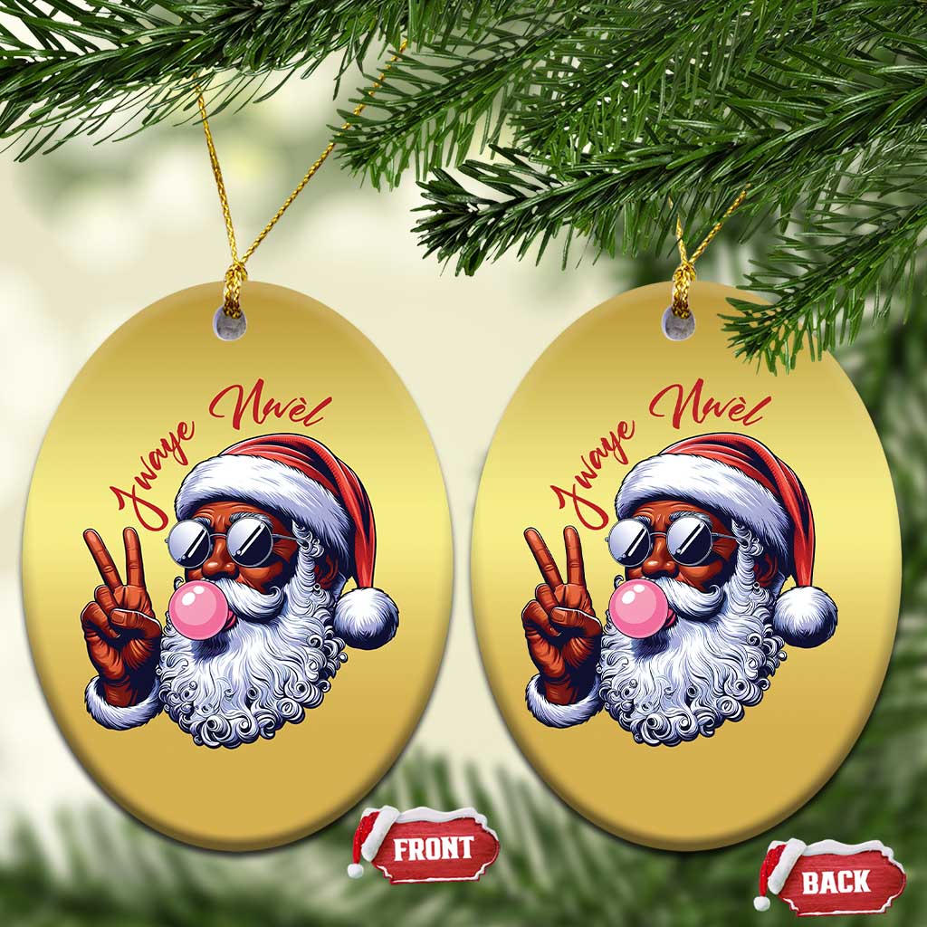 Funny Haitian Xmas Christmas Ornament Jwaye Nwel Creole Cute Black Santa TS09