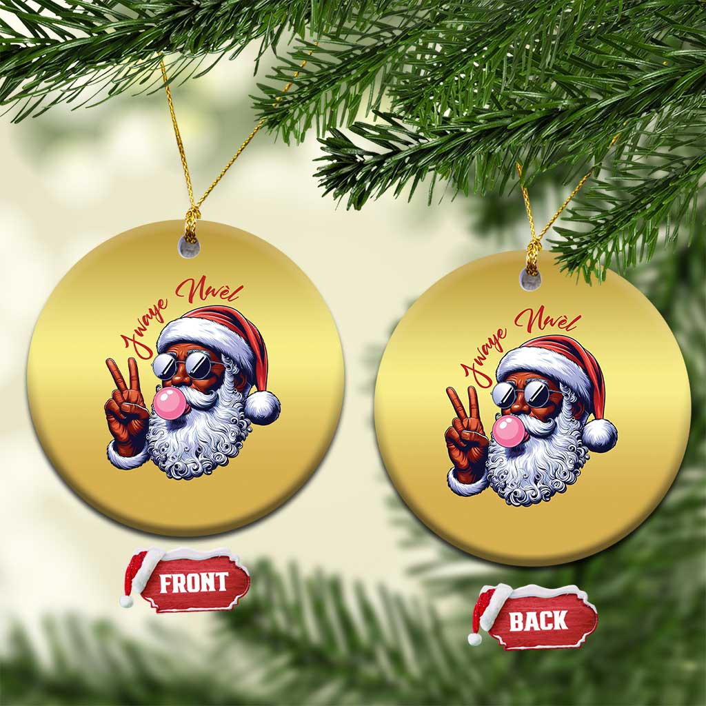 Funny Haitian Xmas Christmas Ornament Jwaye Nwel Creole Cute Black Santa TS09