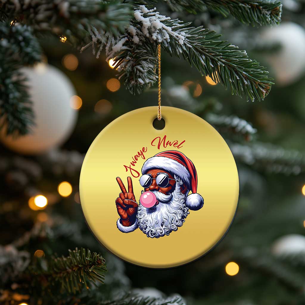 Funny Haitian Xmas Christmas Ornament Jwaye Nwel Creole Cute Black Santa TS09