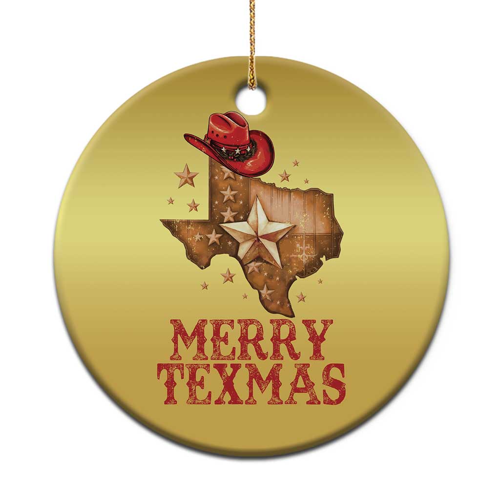 Xmas In Texas Christmas Ornament Merry Texmas Santa Cowboy Hat TS09