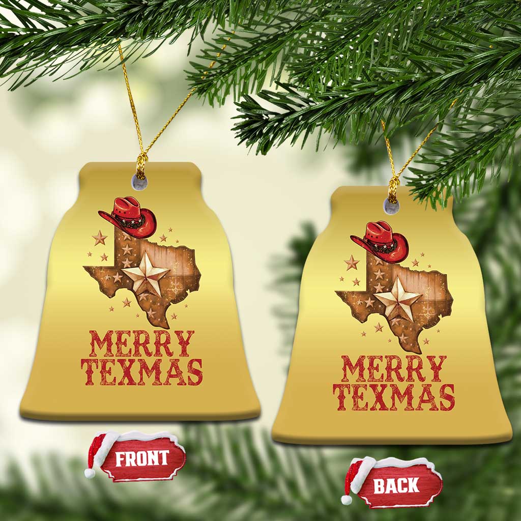 Xmas In Texas Christmas Ornament Merry Texmas Santa Cowboy Hat TS09