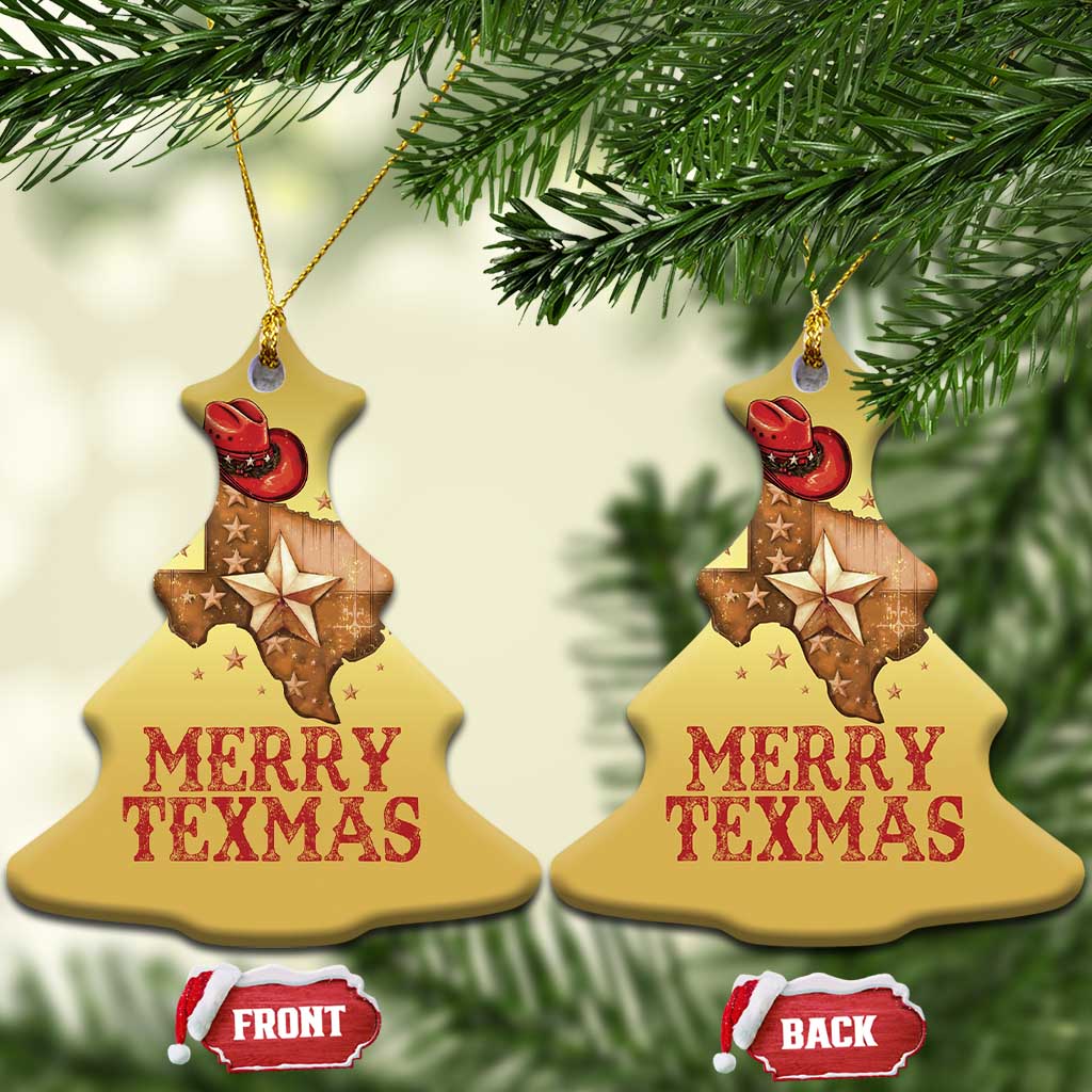 Xmas In Texas Christmas Ornament Merry Texmas Santa Cowboy Hat TS09