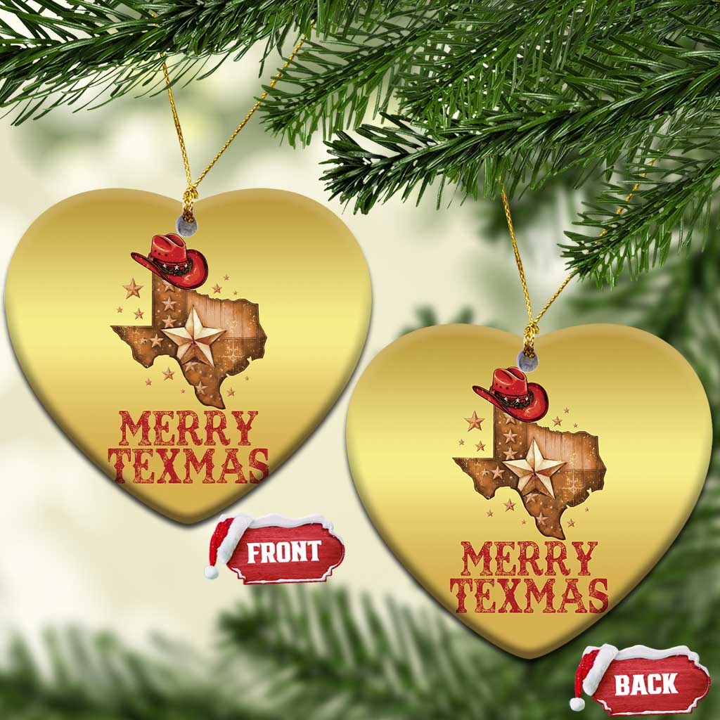 Xmas In Texas Christmas Ornament Merry Texmas Santa Cowboy Hat TS09
