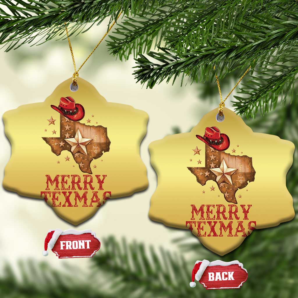 Xmas In Texas Christmas Ornament Merry Texmas Santa Cowboy Hat TS09