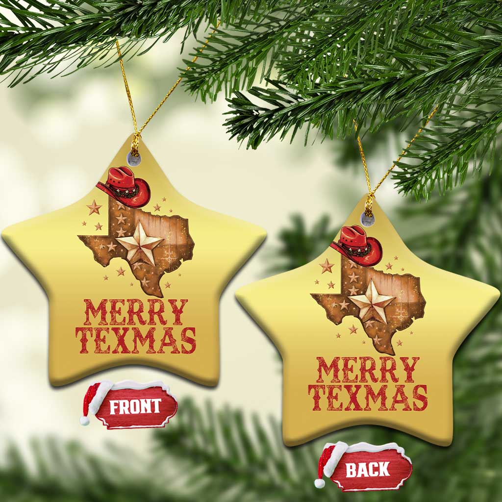 Xmas In Texas Christmas Ornament Merry Texmas Santa Cowboy Hat TS09