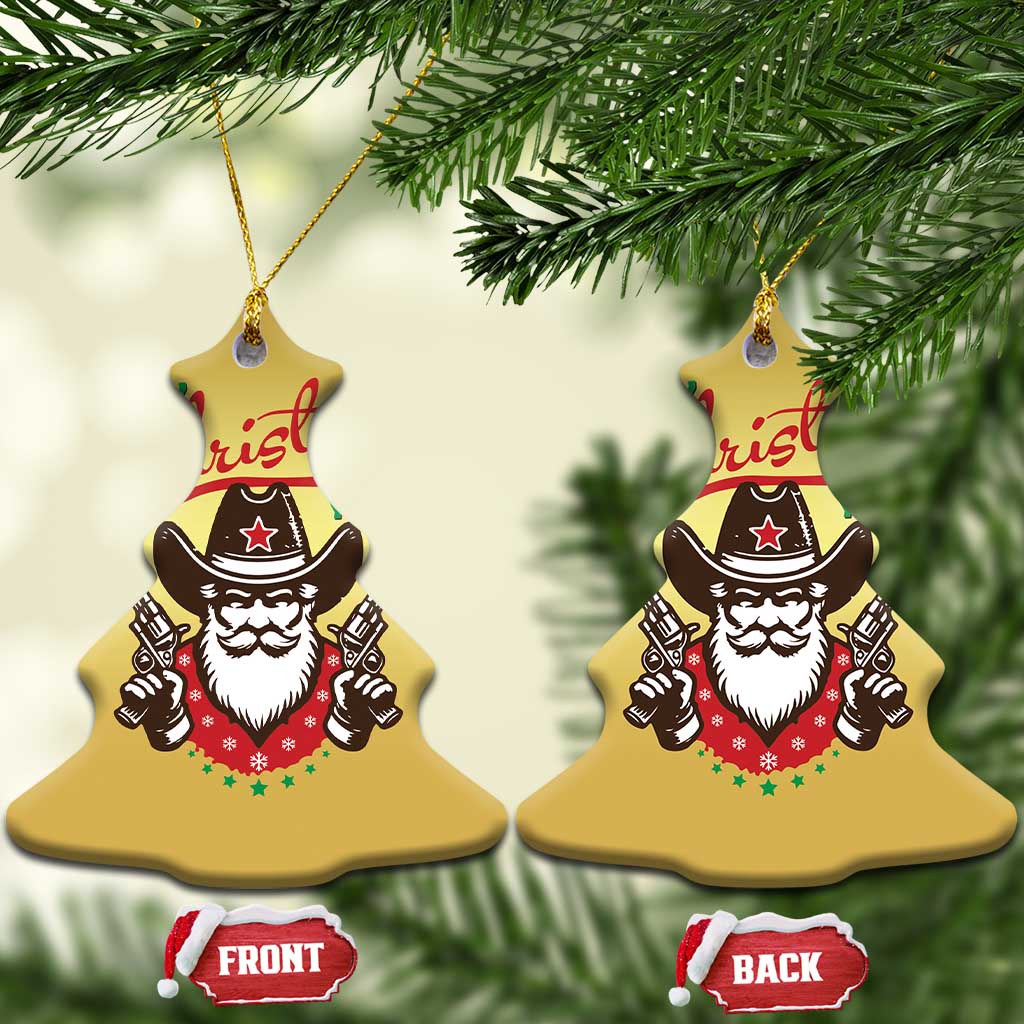 Merry Christmas Y'All Texas Cowboy Santa Christmas Ornament TS09