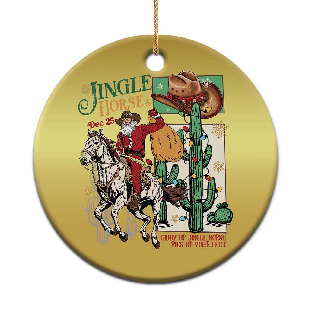Western Xmas Christmas Ornament Jingle Horse Pick Up Your Feet Cowboy Santa Rider TS09