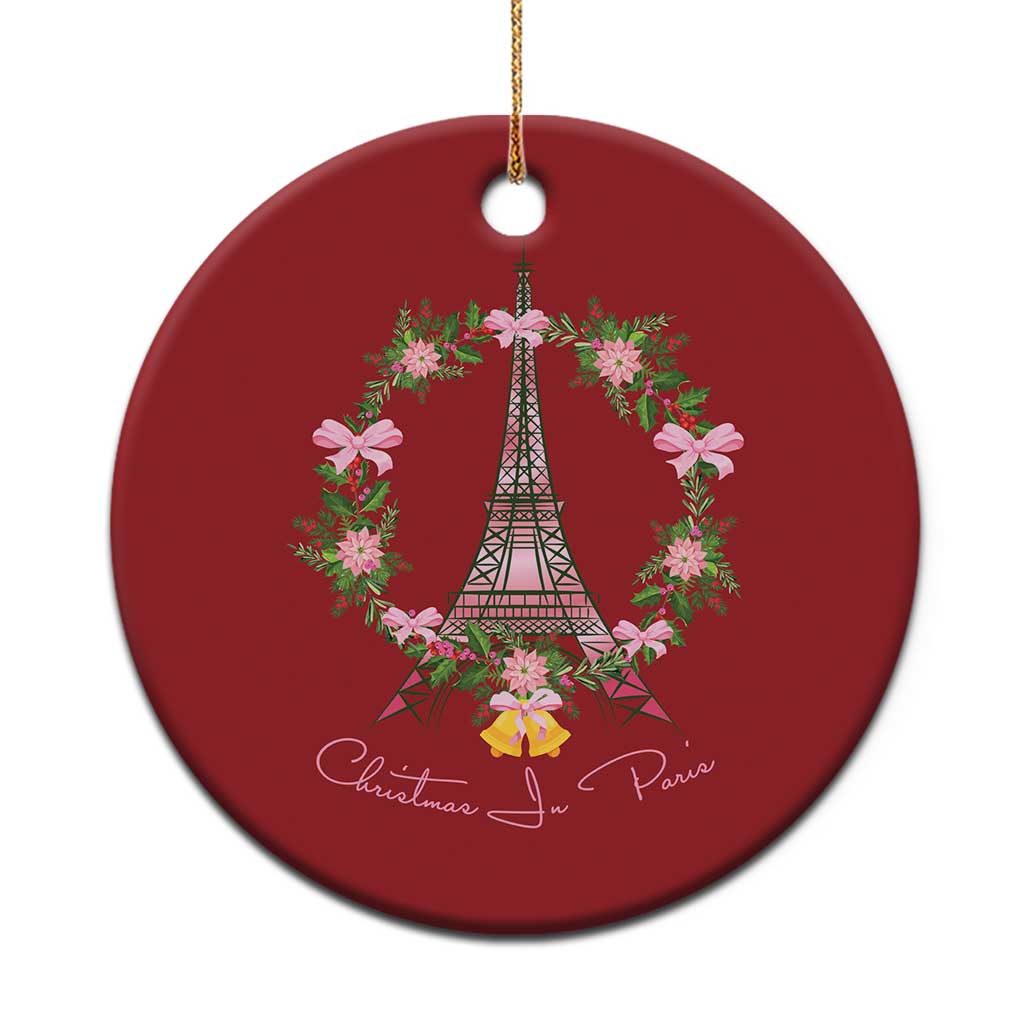 Joyeux Noel Eiffel Tower Christmas In Paris Christmas Ornament TS09