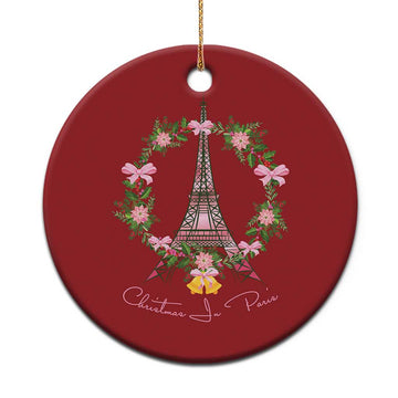 Joyeux Noel Eiffel Tower Christmas In Paris Christmas Ornament TS09