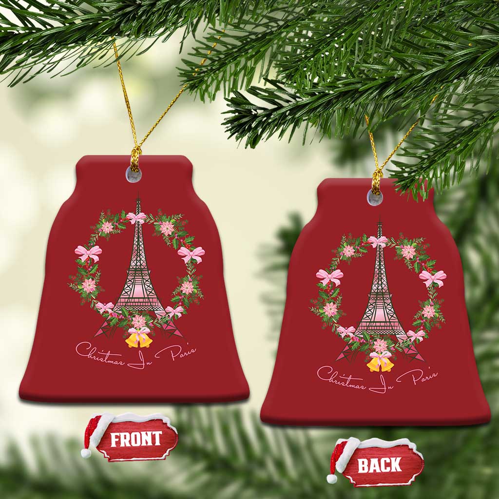 Joyeux Noel Eiffel Tower Christmas In Paris Christmas Ornament TS09