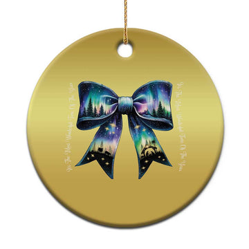 Christmas Alaska Aurora Christmas Ornament Christian Most Wonderful Time Of The Year Coquette Bow TS09