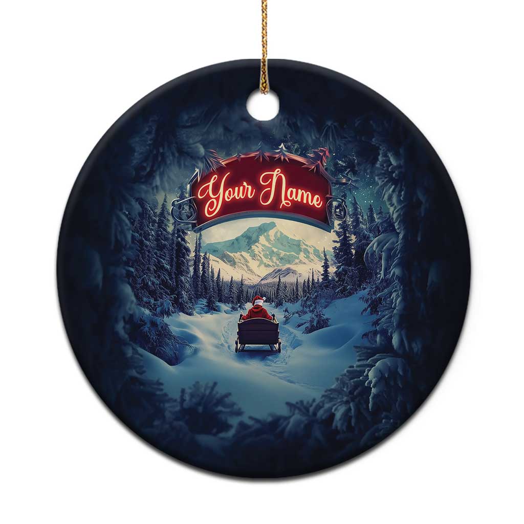 Personalize Santa Sleigh Christmas Ornament Custom Name Winter Snow Season TS09