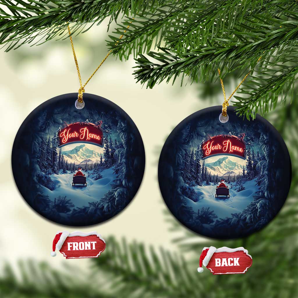 Personalize Santa Sleigh Christmas Ornament Custom Name Winter Snow Season TS09