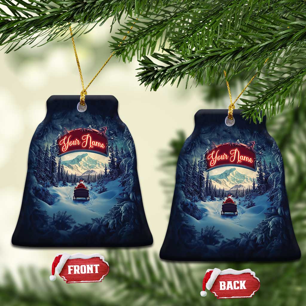 Personalize Santa Sleigh Christmas Ornament Custom Name Winter Snow Season TS09