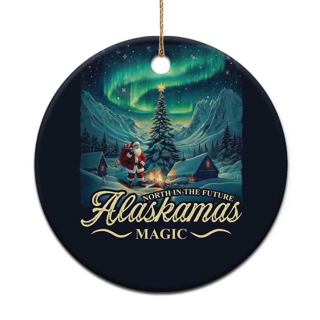 Xmas In Alaska Christmas Ornament Alaskamas Magic Aurora Santa TS09