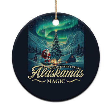 Xmas In Alaska Christmas Ornament Alaskamas Magic Aurora Santa TS09