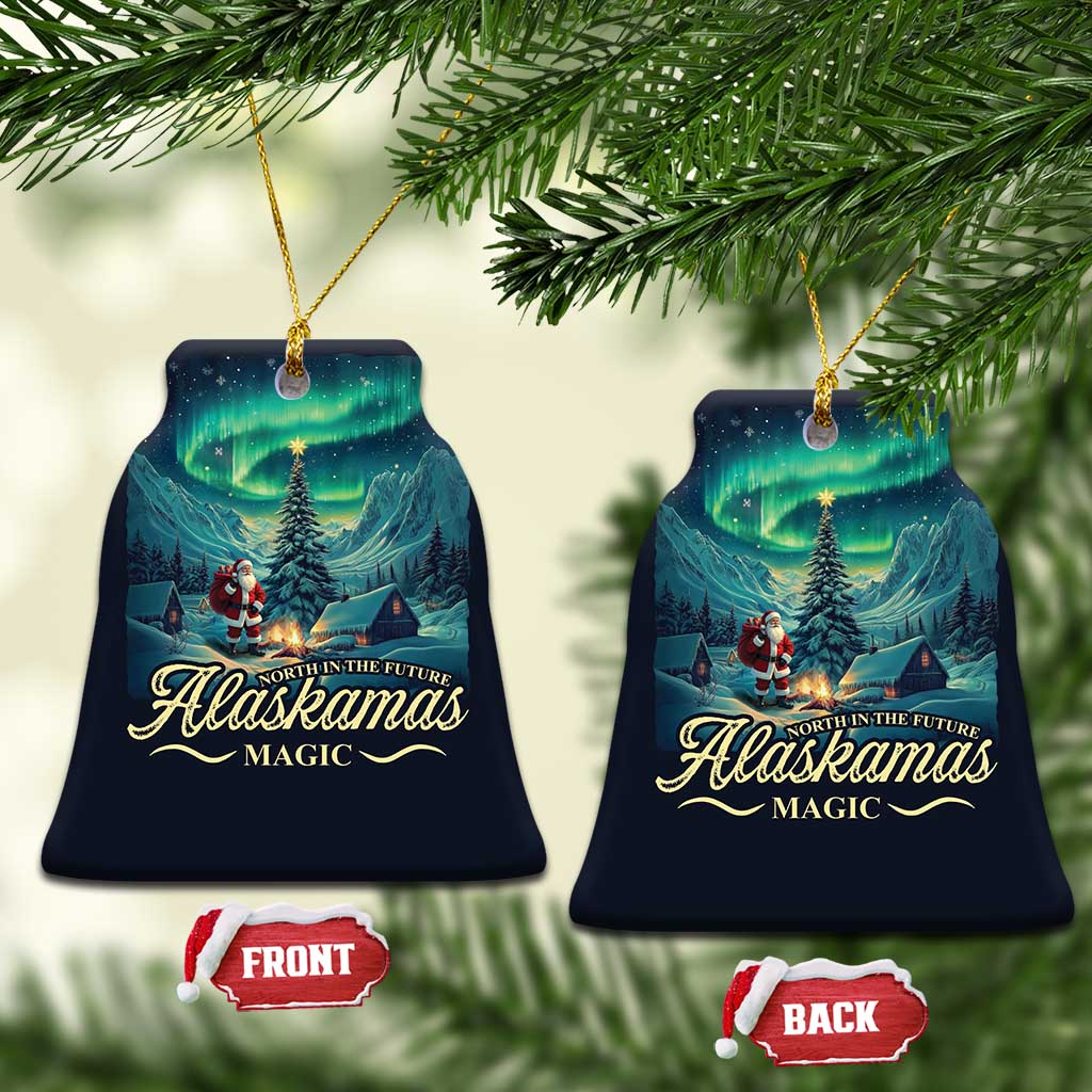 Xmas In Alaska Christmas Ornament Alaskamas Magic Aurora Santa TS09